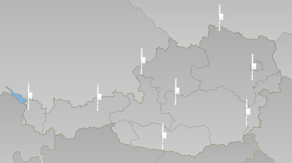 Standorte der Sensoren in Österreich